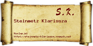 Steinmetz Klarissza névjegykártya